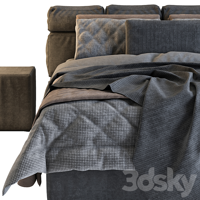 Boxspring Vera Cruz Bed 3DS Max Model - thumbnail 4