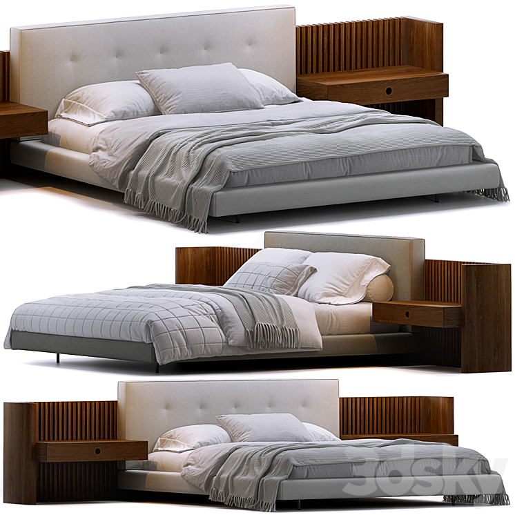 Brasilia bed by Minotti 3DS Max Model - thumbnail 1