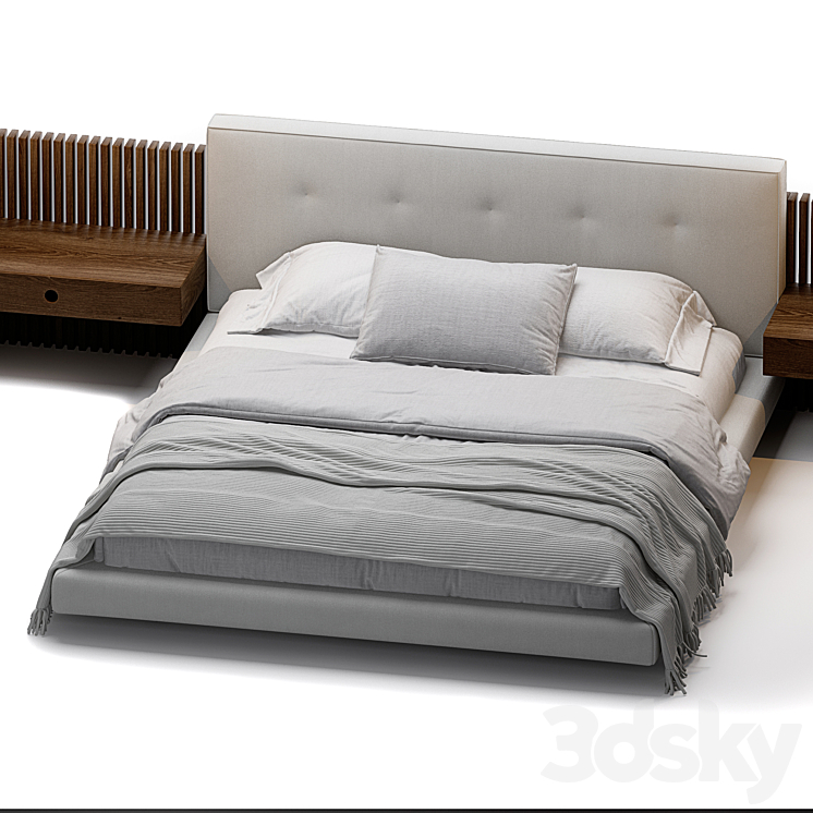 Brasilia bed by Minotti 3DS Max Model - thumbnail 2