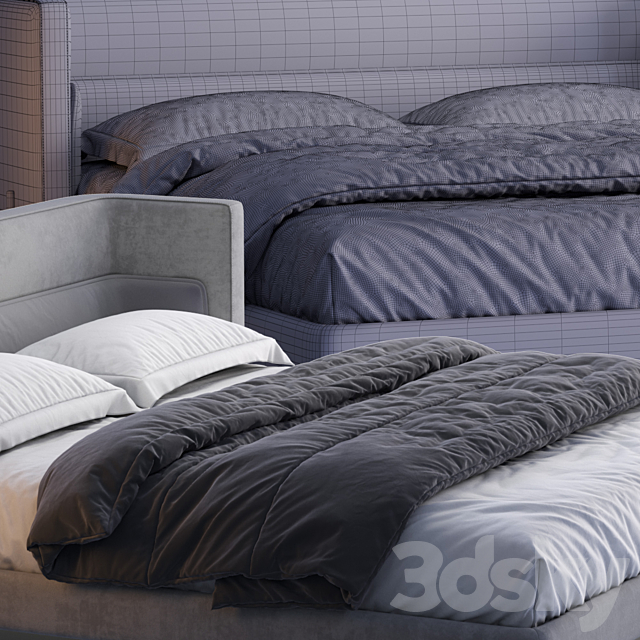 Busnelli bed yume 3DS Max Model - thumbnail 3