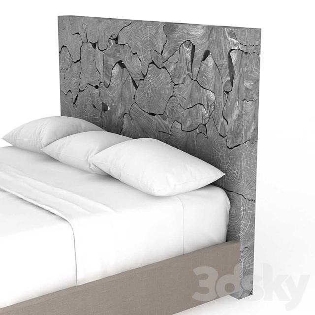 Calavaras Laminated Teak Panel Bed Bernhardt Interiors 3DS Max Model - thumbnail 4