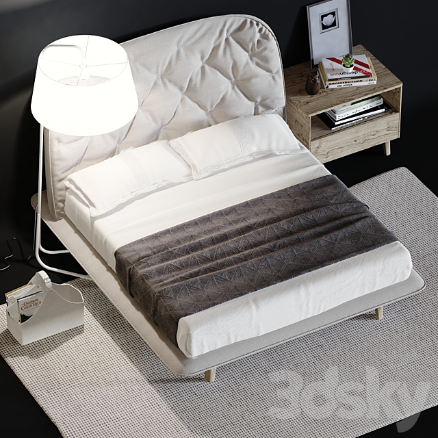 Calligaris Hampton bed 3DS Max Model - thumbnail 2