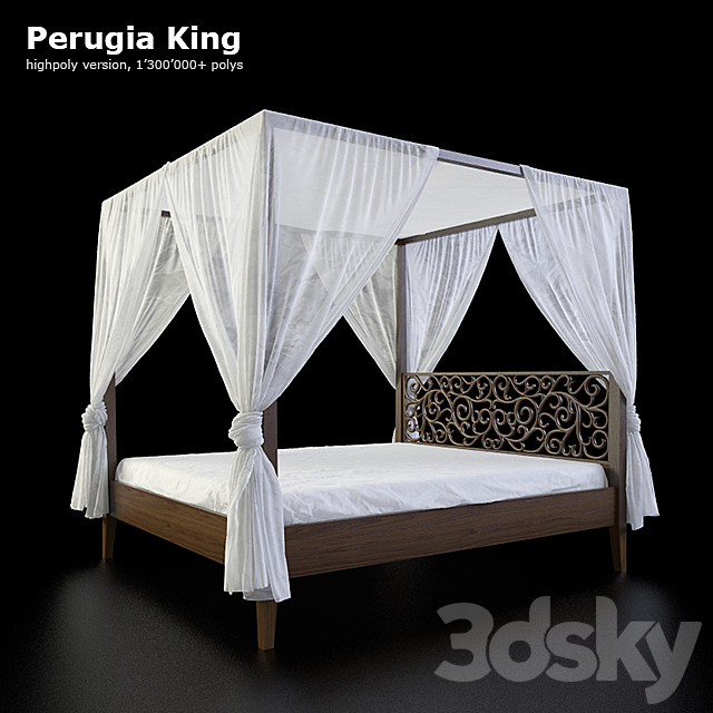 Canopy bed Perugia King 3DSMax File - thumbnail 1