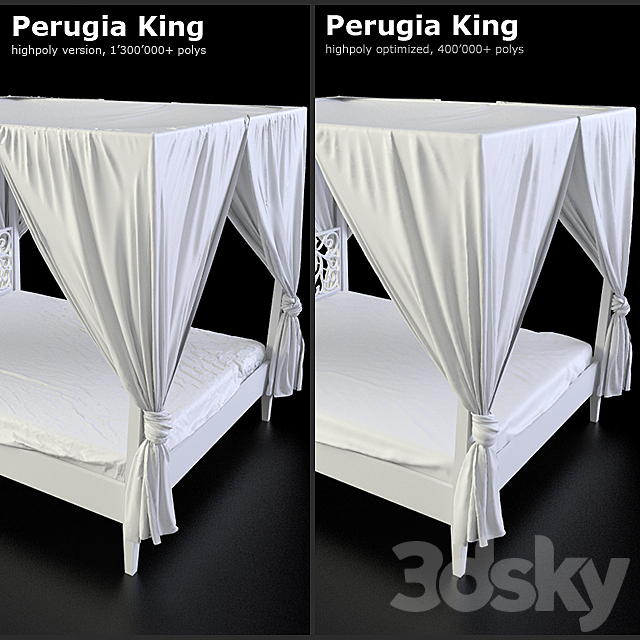 Canopy bed Perugia King 3DSMax File - thumbnail 3