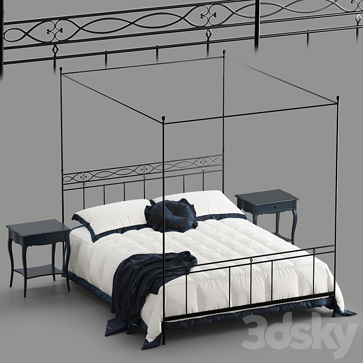 Cantori Sirolo bed 3DS Max - thumbnail 1