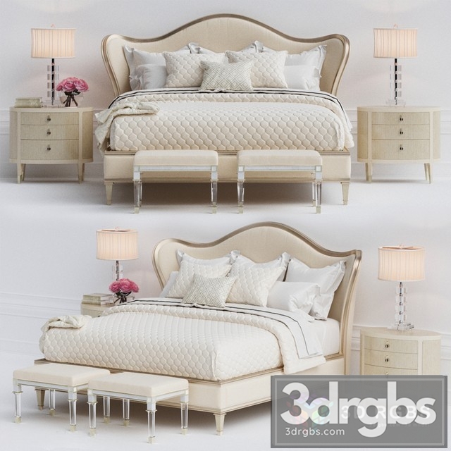 Caracole Neoclassic Luxury Bed 3dsmax Download - thumbnail 1