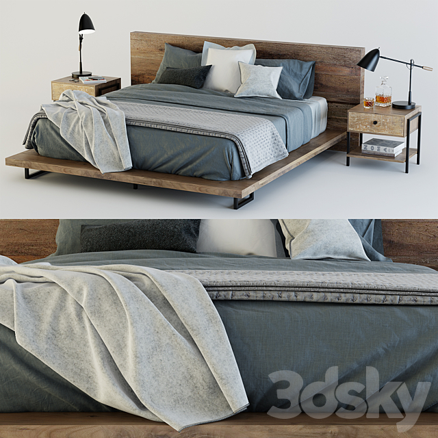 C&B Atwood Bedroom Set 3DS Max Model - thumbnail 2