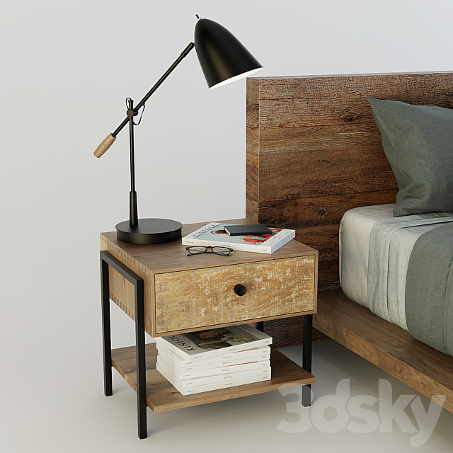 C&B Atwood Bedroom Set 3DS Max Model - thumbnail 3