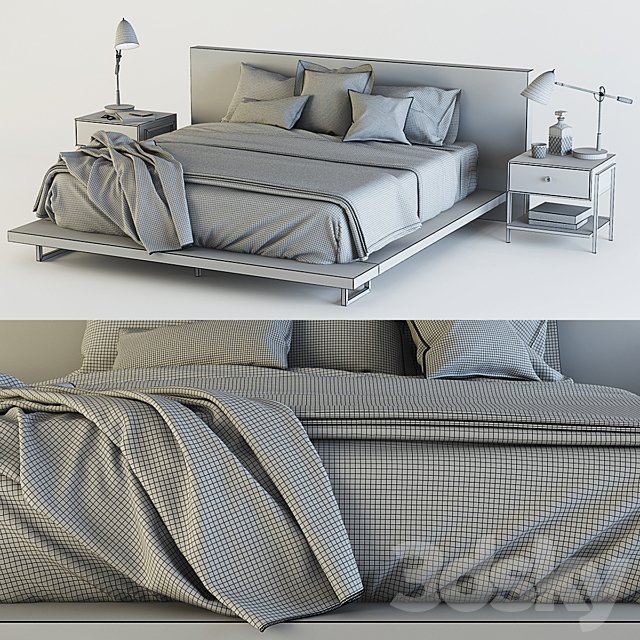 C&B Atwood Bedroom Set 3DS Max Model - thumbnail 5