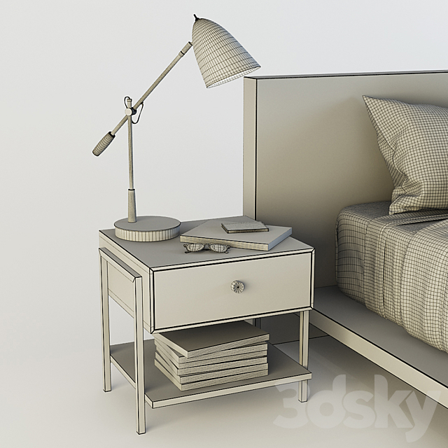 C&B Atwood Bedroom Set 3DS Max Model - thumbnail 6