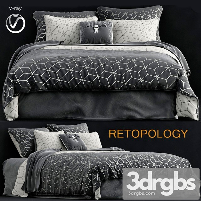 Charcoal Sine Quilt Cover Set 3dsmax Download - thumbnail 1