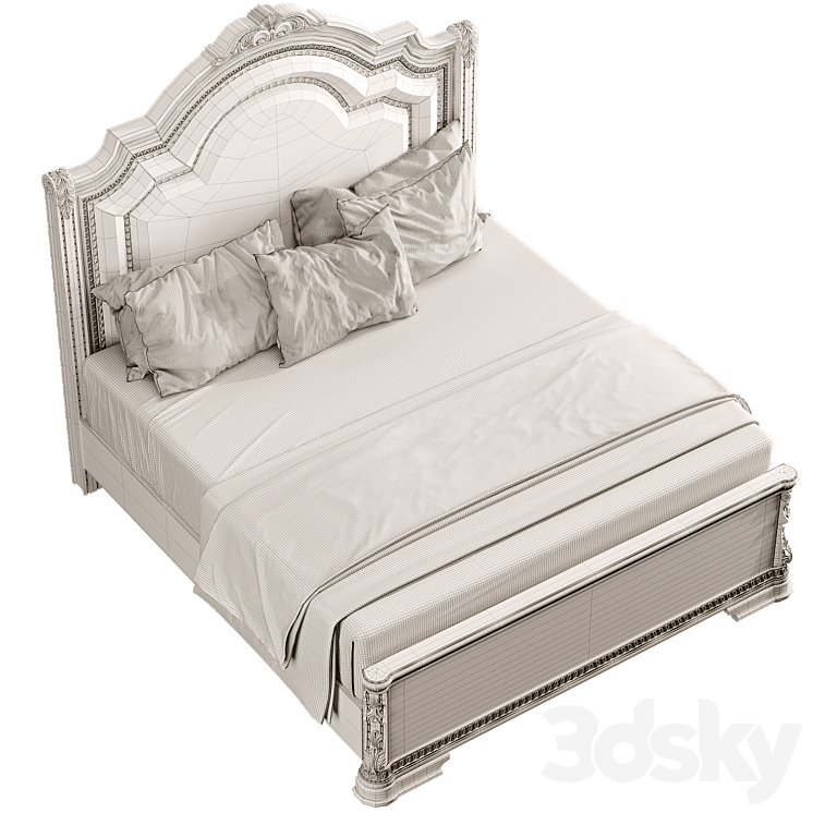 Charmond Queen Upholstered Sleigh Bed 3DS Max Model - thumbnail 2