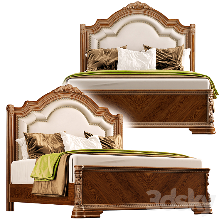 Charmond Queen Upholstered Sleigh Bed 3DS Max Model - thumbnail 3