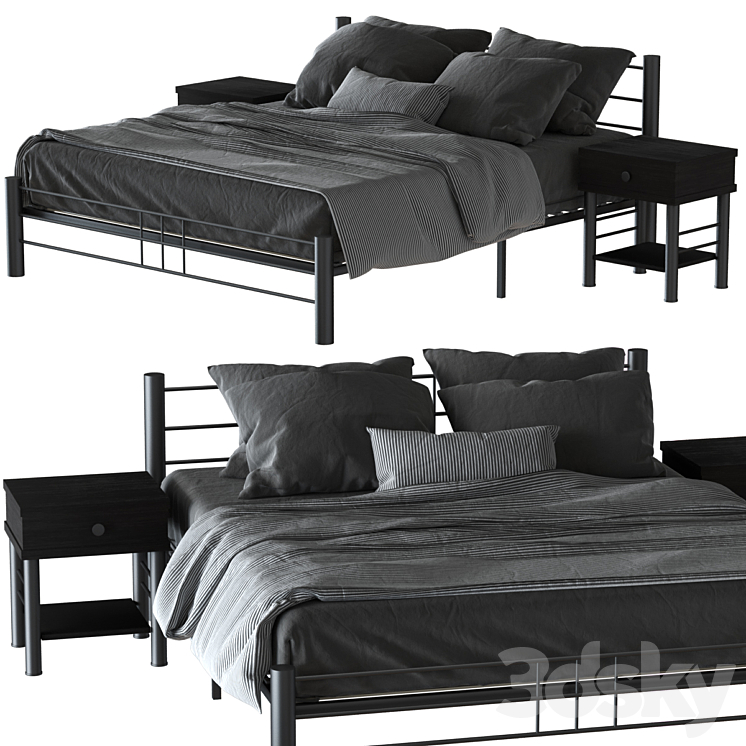 Chris metal bed 3DS Max Model - thumbnail 1