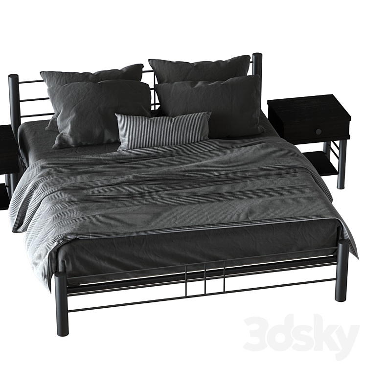 Chris metal bed 3DS Max Model - thumbnail 2