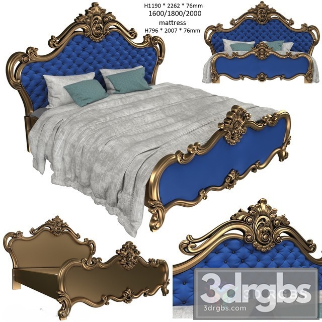 Classic Bed 3dsmax Download - thumbnail 1