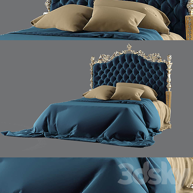 classical bed 3DS Max Model - thumbnail 1