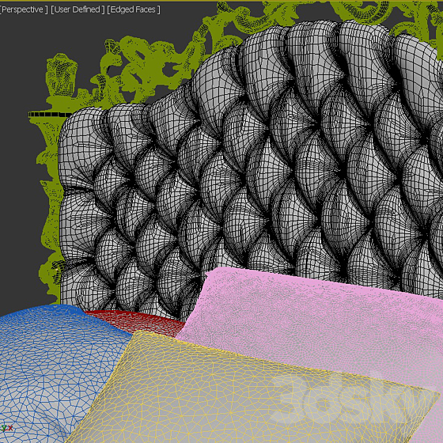 classical bed 3DS Max Model - thumbnail 2