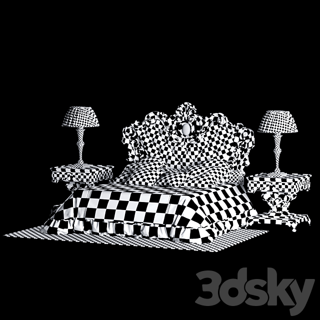 Collezione Imperiale Bed 3DS Max Model - thumbnail 2