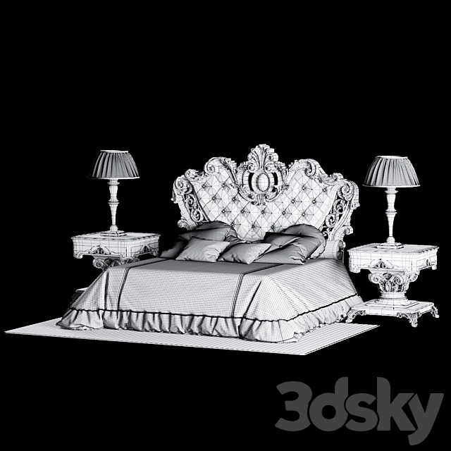 Collezione Imperiale Bed 3DS Max Model - thumbnail 3