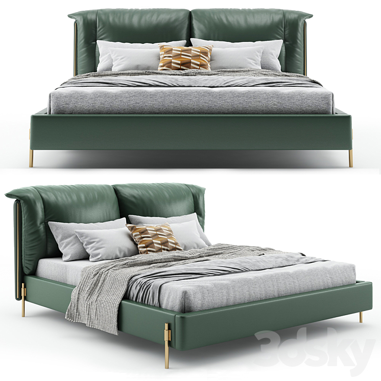 Comfort Bed 3DS Max Model - thumbnail 1