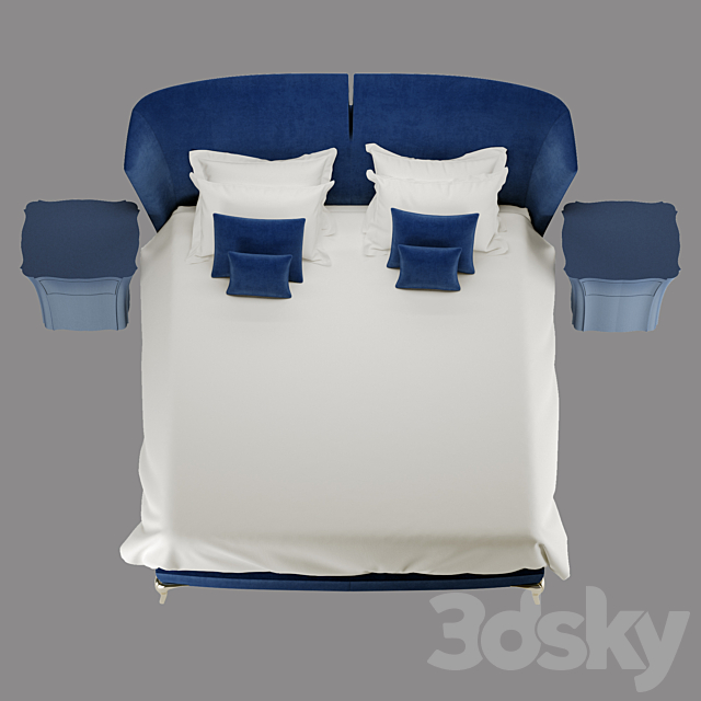 CONTOUR bed blue 3DSMax File - thumbnail 2