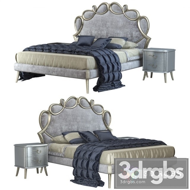 CorteZari Letti Matrimoniali Papillon Bed 3dsmax Download - thumbnail 1