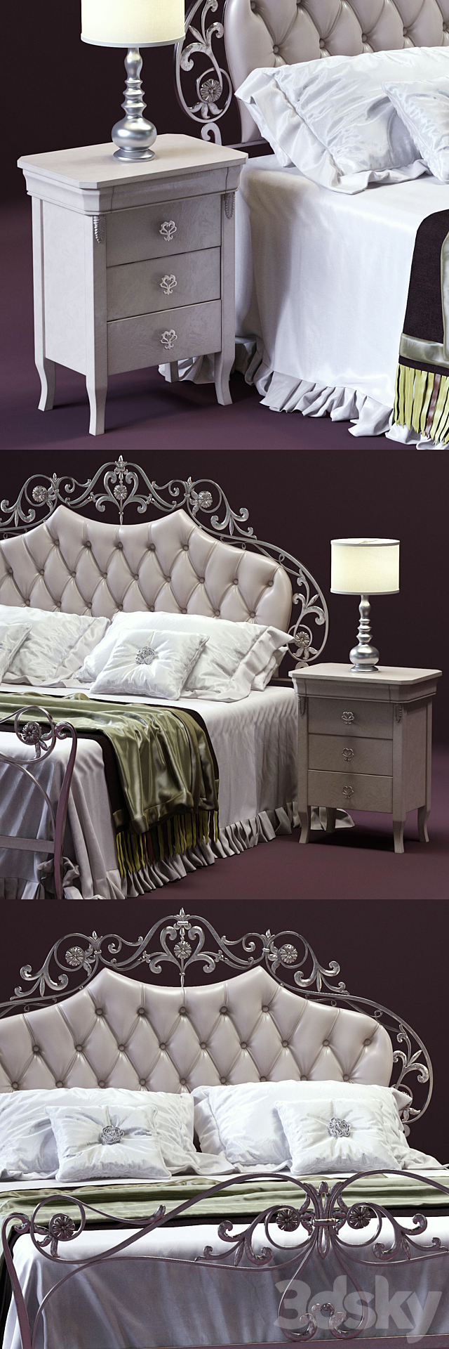 CorteZARI OLIMPIA Double Bed 3DSMax File - thumbnail 2