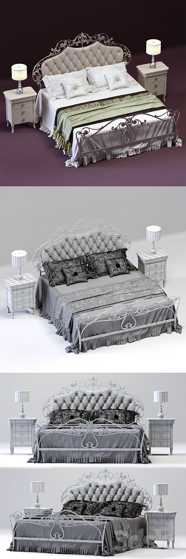 CorteZARI OLIMPIA Double Bed 3DSMax File - thumbnail 3