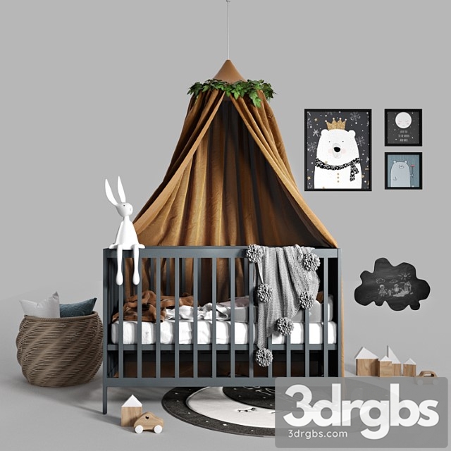 Cot With Canopy 3dsmax Download - thumbnail 1