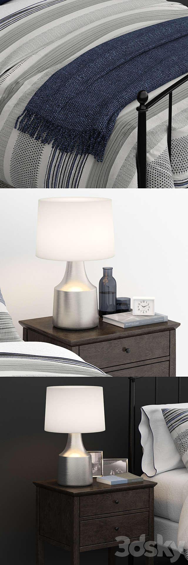 crate and barrel Mason Shadow Queen Bed 3DSMax File - thumbnail 2