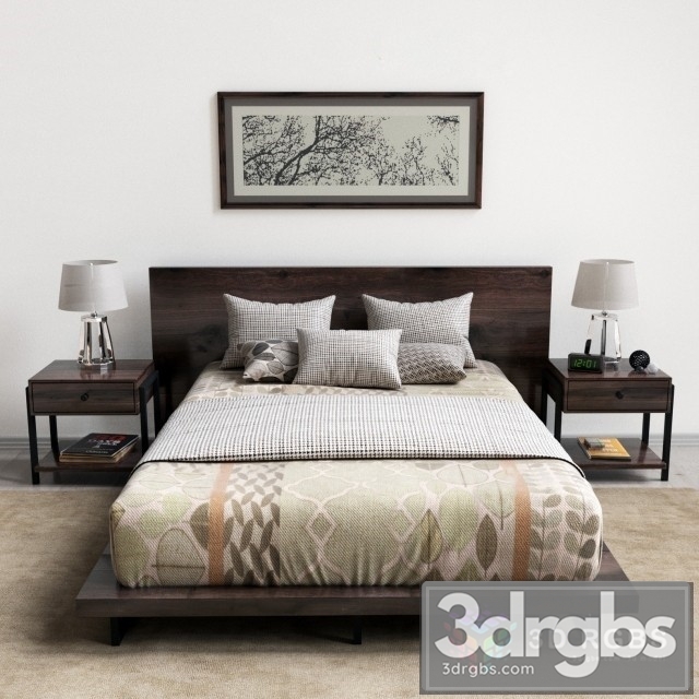 Crate Barrel Bedroom 3dsmax Download - thumbnail 1