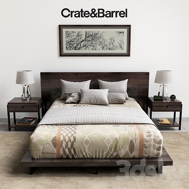 Crate & Barrel bedroom 3DSMax File - thumbnail 1