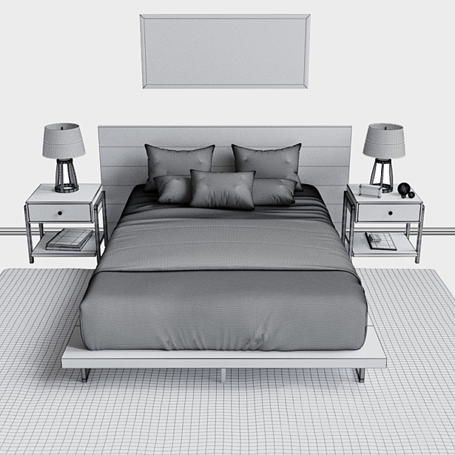 Crate & Barrel bedroom 3DSMax File - thumbnail 3