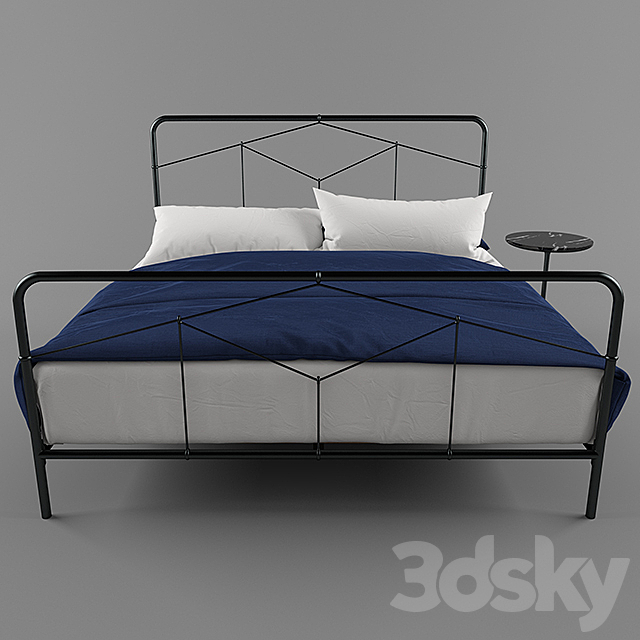 Crate & Barrel Casey Iron Bed 3DS Max Model - thumbnail 2