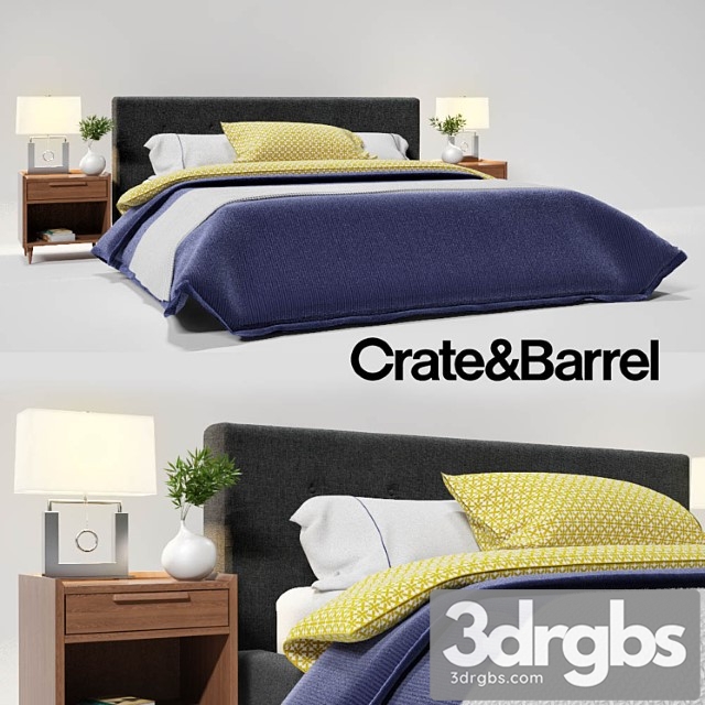 Crate Barrel Tate King Bed 3dsmax Download - thumbnail 1