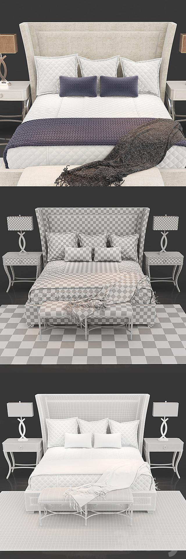 Criteria Upholstered Bed PrintShare 3DSMax File - thumbnail 3