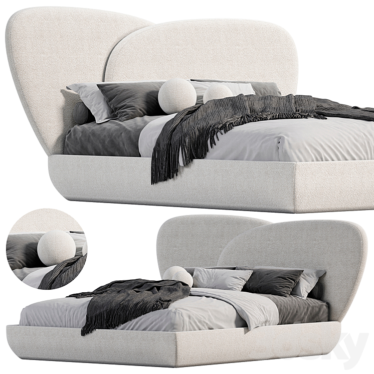 Curve Bed by 1stDIBS 3DS Max Model - thumbnail 1