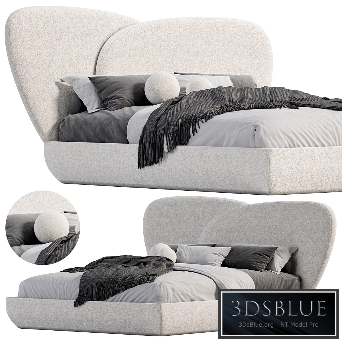 Curve Bed by 1stDIBS 3DS Max - thumbnail 3