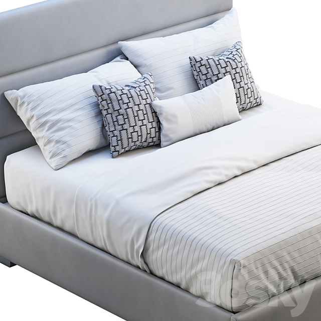 Custom modern platform bed 3DSMax File - thumbnail 2