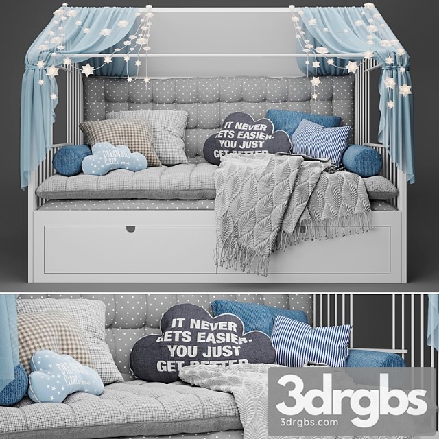 Сhildrens Bed House 3dsmax Download - thumbnail 1