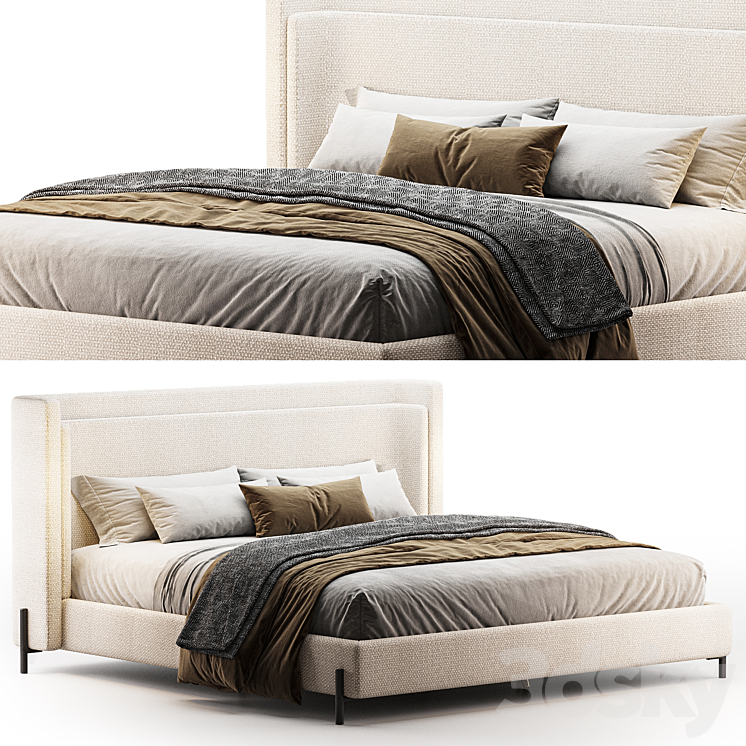 DALLON KING BED 3DS Max Model - thumbnail 1