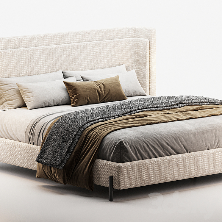 DALLON KING BED 3DS Max Model - thumbnail 2