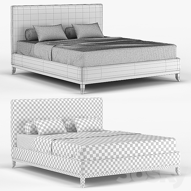 Dantone | Bed “Raleigh Plain” 3DSMax File - thumbnail 2