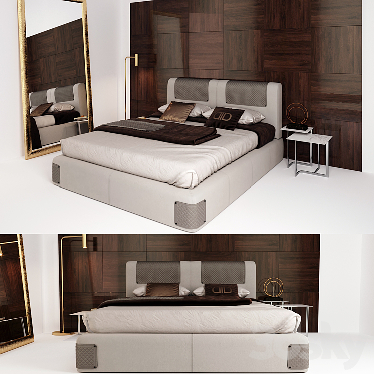 Daytona Juluis bedroom set 3DS Max Model - thumbnail 1