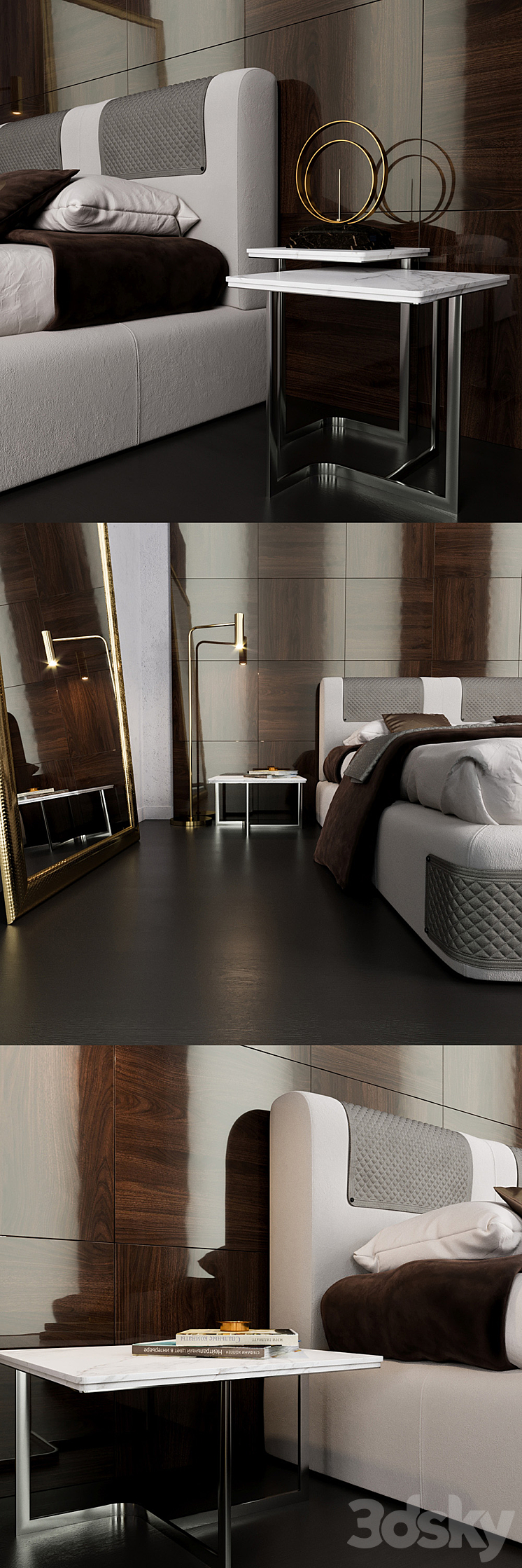 Daytona Juluis bedroom set 3DS Max Model - thumbnail 2