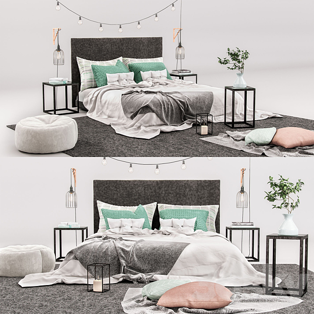 Decorative Bedroom Set 02 3DSMax File - thumbnail 1