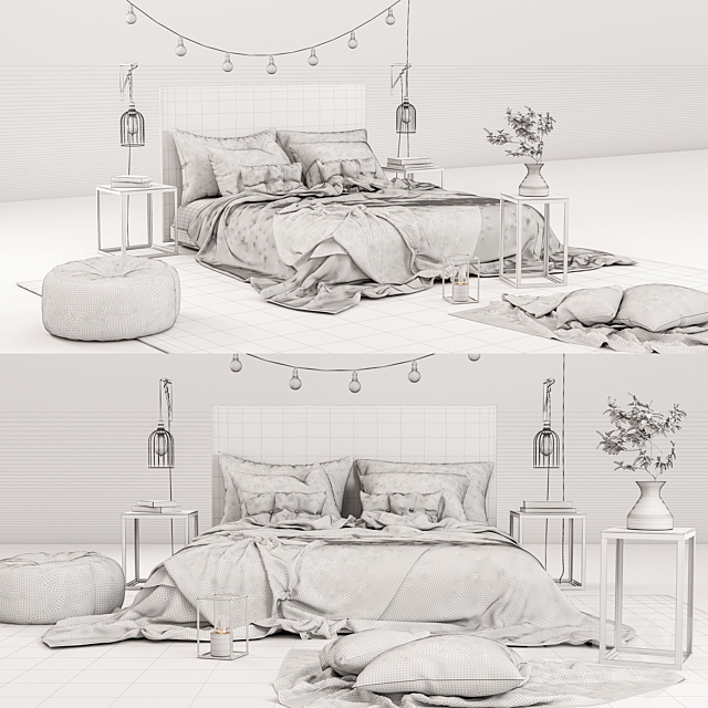 Decorative Bedroom Set 02 3DSMax File - thumbnail 2