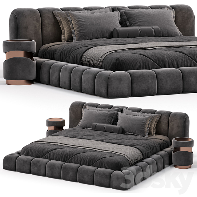 DERMY Bed 3DS Max Model - thumbnail 2