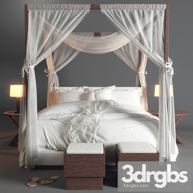 Desert Modern Canopy Bed Ralph Lauren 3dsmax Download - thumbnail 1